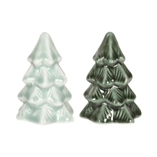 Transpac Ceramic Iridescent Holiday Salt and Pepper Shaker Set of 2 for Christmas Festive Table Decor image {2}