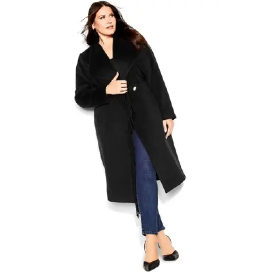 Women's Plus Size Amelia Coat - black | CITY CHIC image {1}