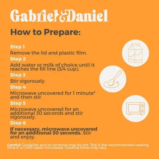 Gabriel and  Daniel Creamy Wheat Hot Cereal  &ndash; NON-GMO, Organic, Instant Breakfast &ndash; 6 Pack image {4}