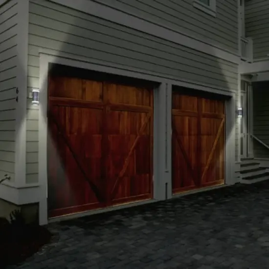 LED Solar Dual Direction Outdoor Wall Light with Amber/White Light - Techko Maid image {8}