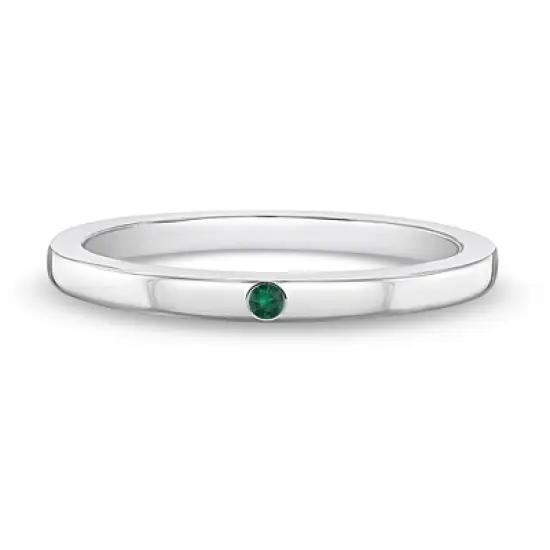 Girl's Thin CZ Band Sterling Silver Ring - In Season Jewelry image {7}