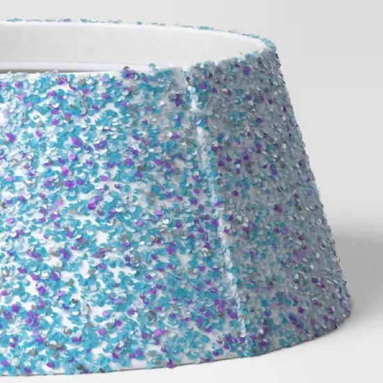 27" Christmas Iridescent Sequined Tree Collar White - Wondershop&trade; image {2}