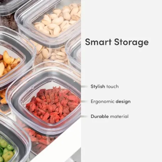 OU Airtight Food Storage Container 2.8cup, BPA Free Clear Plastic Food Storage Container with Leak Proof Lid, Stackable Kitchen Pantry Organizer image {6}