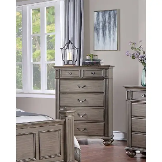 6pc Pennings Traditional Bedroom Set Gray - HOMES: Inside + Out image {4}