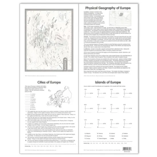 Teacher Created Resources Europe Map Chart image {1}