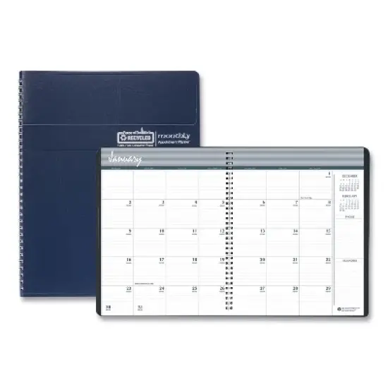 14-Month Recycled Ruled Monthly Planner, 11 x 8.5, Blue Cover, 14-Month: Dec 2025 to Jan 2027 image {6}