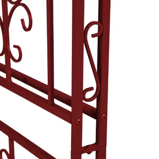 Evergreen Montebello Iron Garden Arbor, Americana Red- 53 x 84 x 23 Inches Fade and Weather Resistant Outdoor Decor image {5}