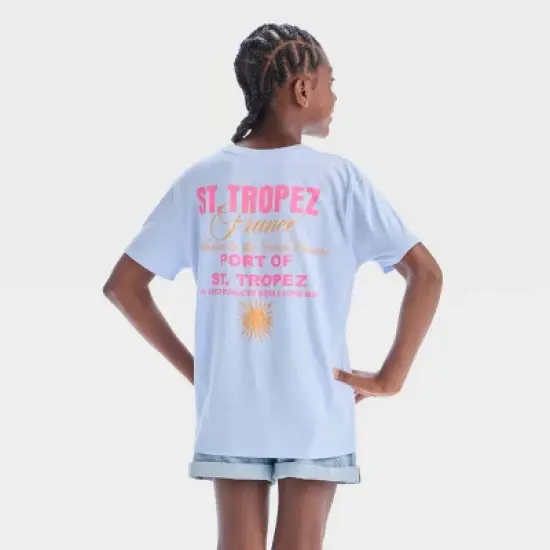 Girls' Oversized St.Tropez Graphic T-Shirt - art class&trade; Blue image {2}