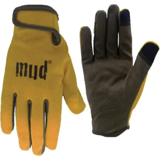 Mud Gloves  Women's Medium/Large Synthetic Leather Saffron Garden Glove MD51001S-WML image {2}
