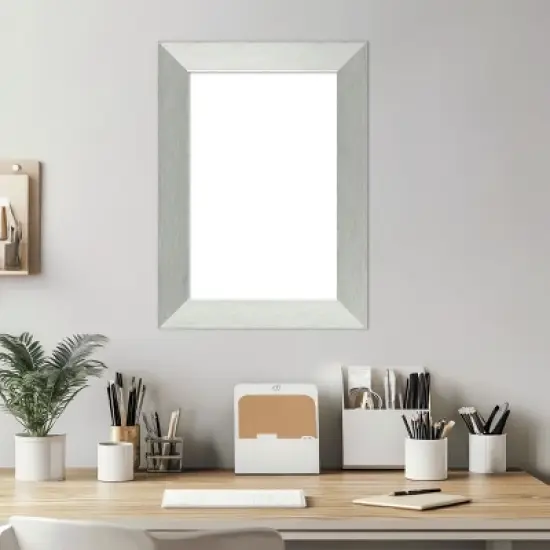 Amanti Art Brushed Sterling Silver Framed Dry Erase Magnetic Board image {5}