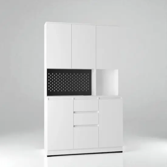 74" Freestanding Kitchen Pantry Cabinet with 6 Doors, 2 Drawers, USB Ports, Modern Storage Hutch for Kitchen or Dining Room image {8}