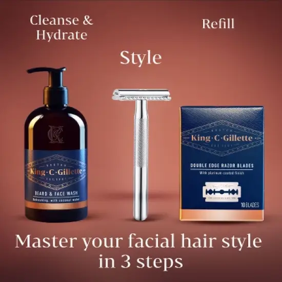 King C. Gillette Men's Double Edge Safety Razor Blades - 10ct image {4}