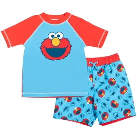 Sesame Street Elmo Baby Pullover Rash Guard and Swim Trunks Outfit Set Toddler image {7}