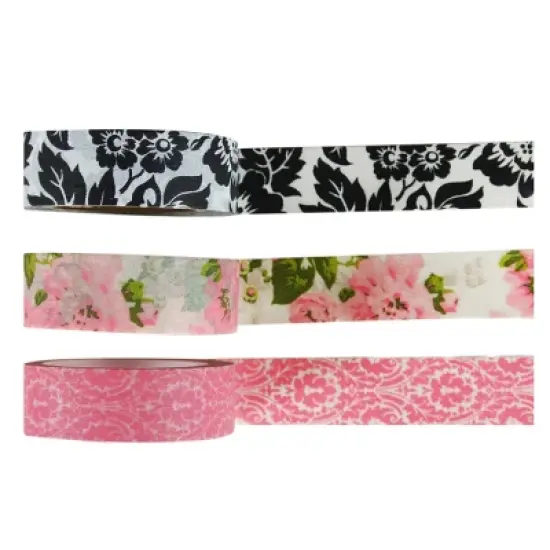 Wrapables Floral Garden Japanese Washi Masking Tape (Set of 3) image {2}