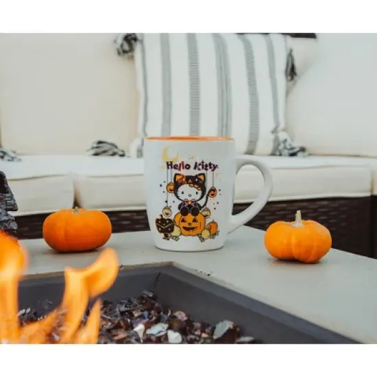 Silver Buffalo Sanrio Hello Kitty Pumpkin Patch Jumbo Curved Ceramic Latte Mug | Hold 25 Ounces image {4}