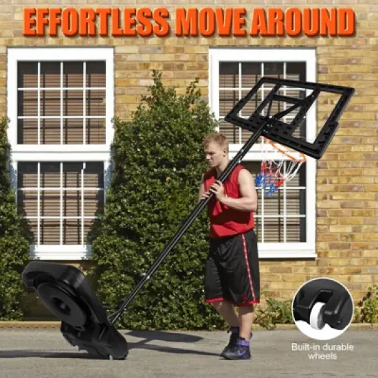 SKONYON 44" Portable Basketball Hoop System 4.2-10ft Height Adjustable Basketball Hoop for Indoor and Outdoor image {4}