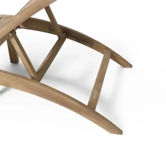 Christopher Knight Home Benfield Outdoor Acacia Wood and Flat Wicker Chaise Lounge image {7}