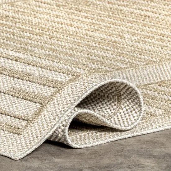 nuLOOM Rickie Solid Striped Indoor/Outdoor Patio Area Rug image {3}