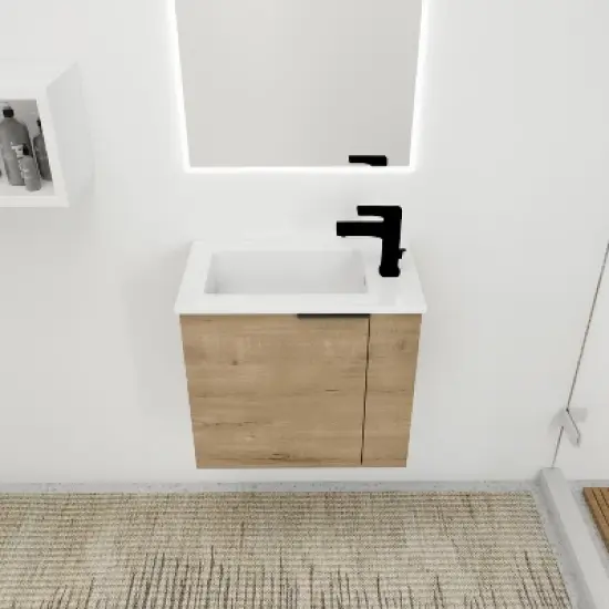 22" Bathroom Vanity with Sink, Soft Close Door and Floating Mount Design - ModernLuxe image {2}