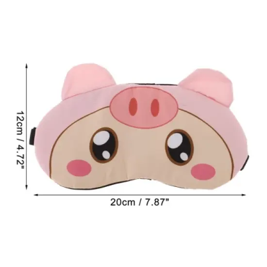 Soft Cartoon Pig Eyes Sleep Mask Pink 1 Pc image {3}