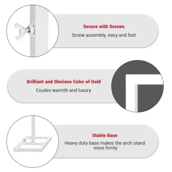 GustoWave 8.2FTx8.2FT Wedding Arch Backdrop Stand Square, Metal Rectangular Arch Frame Balloon Arch Stand image {4}