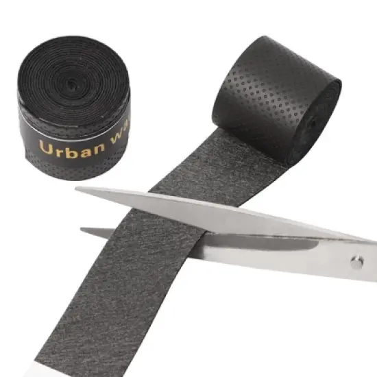 PiccoCasa Dumbbell Fishing Rod Racket Handle Sweat Absorbing Foam Nonslip Grip Tape Black 2 Pcs image {4}