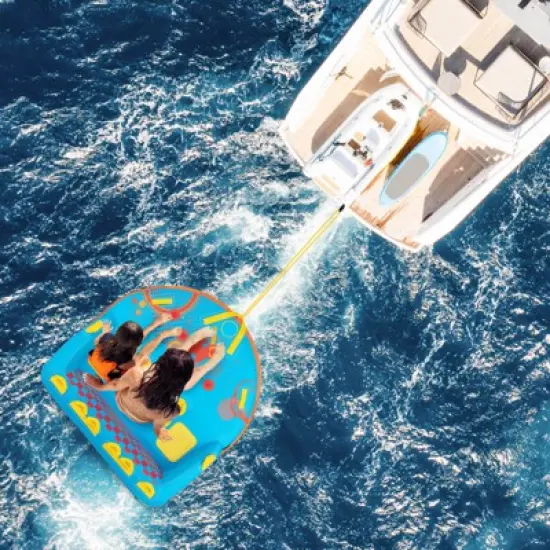 Costway Towable Tube for Boating 3 Riders with Front & Back Tow Points for Towing Rider image {4}