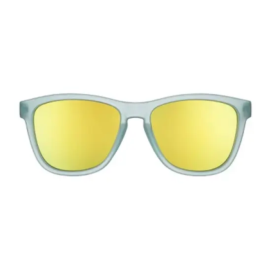 goodr Sunbathing with Wizards OG Rectangle Sunglasses: Polarized Bronze Lenses, Blue Plastic Frame, One Size Fits Most image {1}