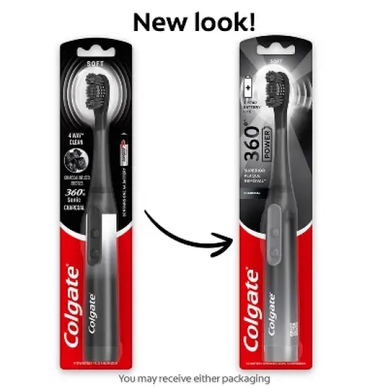 Colgate 360 Charcoal Battery Powered Toothbrush Soft - 1ct image {2}