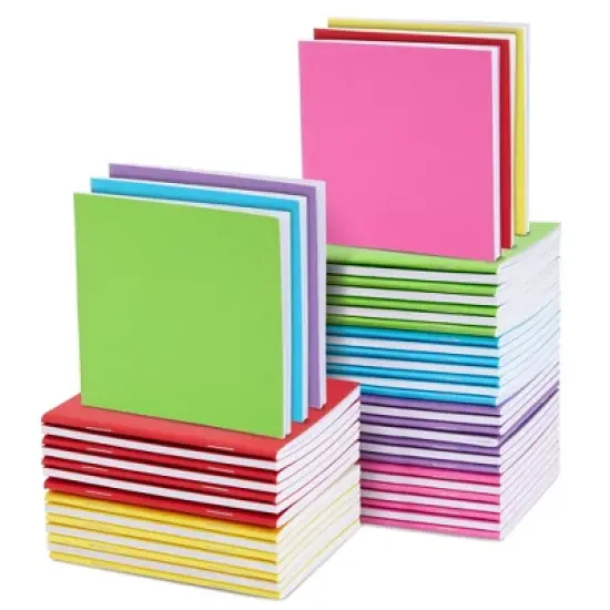 Paper Junkie 48 Pack Colorful Blank Books, Bulk, Mini Notebooks for Kids, Small Notepads Journals Drawing, Writing, 6 Colors, 4x4 In image {9}