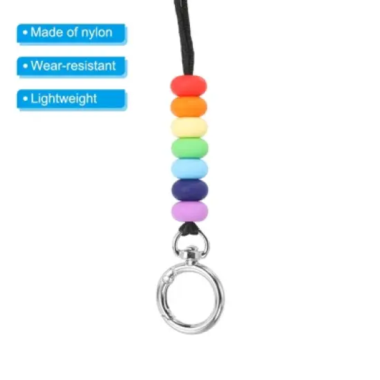 Unique Bargains Wear-resistant Lightweight ID Cards Silicone Beaded Lanyards image {3}