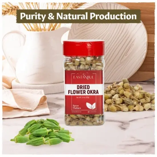 Eastanbul Dried Okra, Dried Ladies' Finger Ocra, Dry Ochro, Bamie AKA Kuru Bamya for Snacks, Stews, Gumbo, 3.4oz image {5}