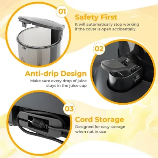 Costway Cold Press Juicer Machine Professional Slow Masticating Juicer with Reverse Button image {3}