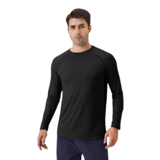 Anna-Kaci Active Men's Long Sleeve Performance Shirt with Raglan Sleeves and Lightweight Stretch Fabric image {1}