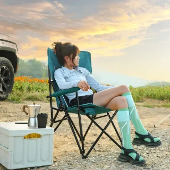 KWPZQEB Folding Camping Chairs, Portable Chair with Cup Holder and Carry Bag, Portable Collapsible Chair for Beach, Lawn, Outdoor Sports image {1}