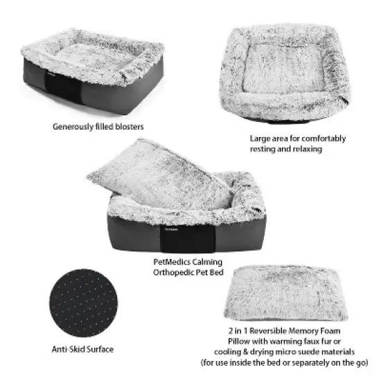 PetMedics Orthopedic Calming Warming & Cooling Washable  Dog Bed - Small, Medium, Large, Extra Large Dogs Up to 150lbs  image {7}