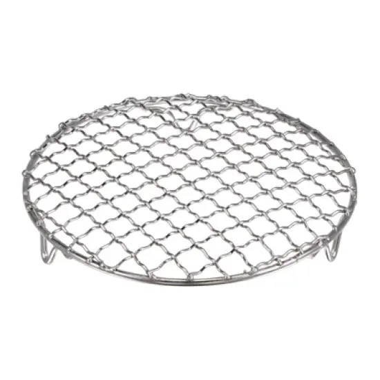 Unique Bargains Stainless Steel Round Cross Wire Barbecue Grill with Legs image {36}
