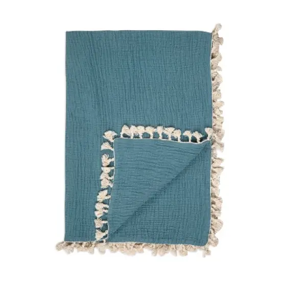 Crane Baby 6-Layer Muslin Baby Blanket with Tassel Edge image {10}