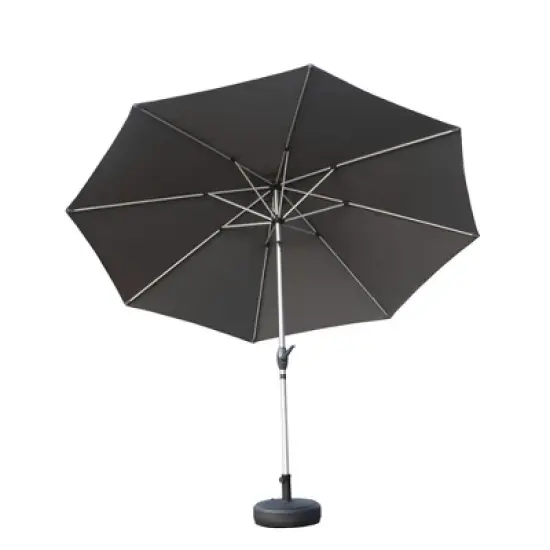 Syemin Outdoor Patio Umbrella with 8 Sturdy Ribs, Push Button Tilt and Crank, Waterproof, UV-Resistant Uitable for Garden, Gray, 108"*108"*94.44" image {5}