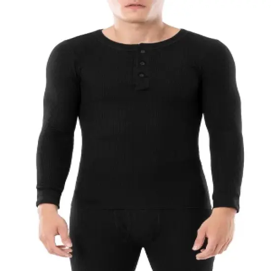 Fruit of the Loom Mens Waffle Henley Top 2-Pack, S-5XL image {1}