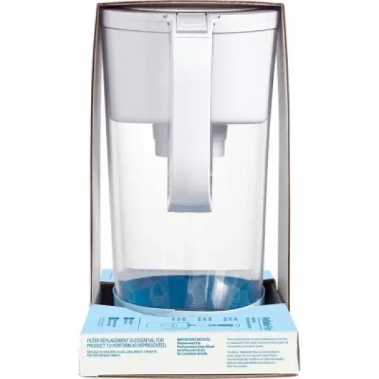 Brita 10-Cup Tahoe Water Pitcher Dispenser with Refillable Water Filter - White: Filters Chlorine image {10}