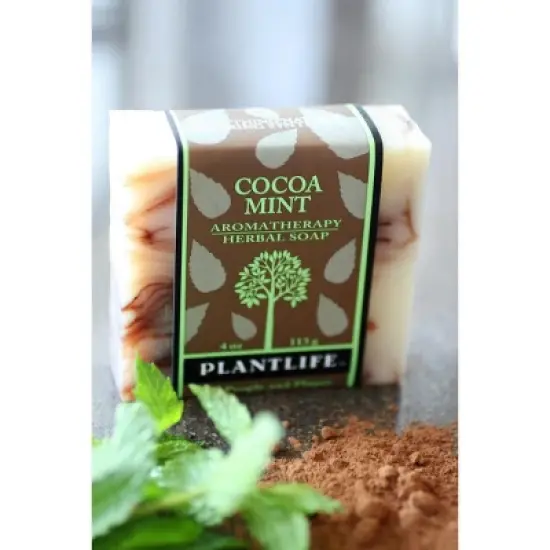 Plantlife Cocoa Mint Bar Soap - Moisturizing and Soothing Soap for Your Skin - Hand Crafted Using Plant-Based Ingredients - Made in California 4oz Bar image {2}