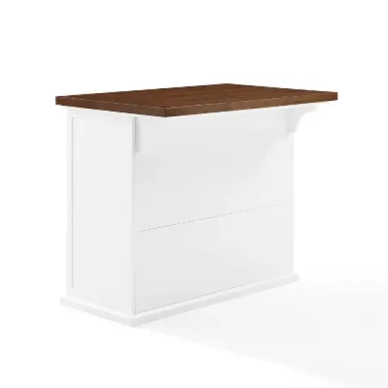 Bartlett Wood Top Kitchen Island White/Walnut - Crosley image {10}