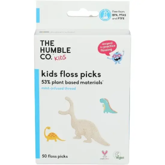 The Humble Co. - Floss Picks - Mint - Kids - Case of 4 - 50 ct image {1}