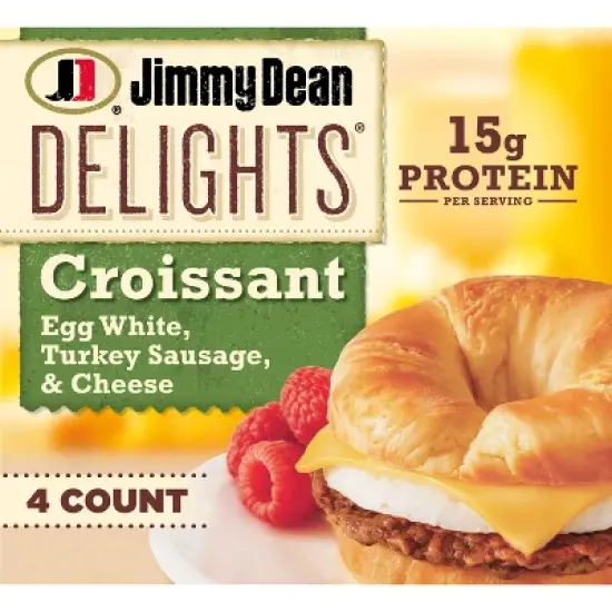 Jimmy Dean Delights Turkey Sausage, Egg Whites, & Cheese Frozen Croissant - 4ct image {4}