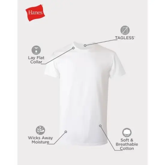 Hanes Men's Crewneck T-Shirt 6pk - White image {4}