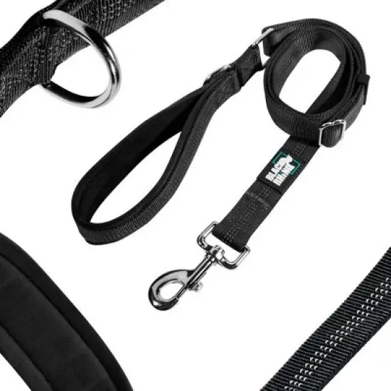 DDOXX 6.6ft 3-Way Adjustable Nylon Medium Dog Leash - Black image {3}