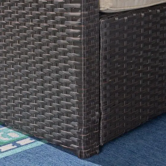 Sanger Wicker Sofa - Brown/Beige - Christopher Knight Home image {5}