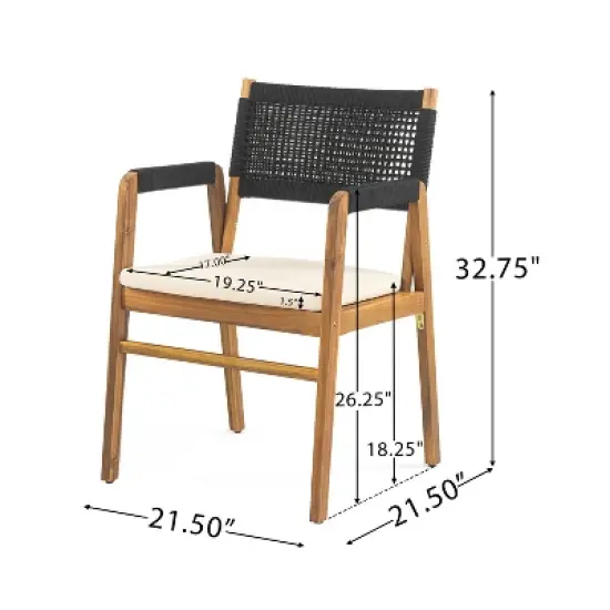 Christopher Knight Home Joueyf  3 Pieces Rustic Patio Acacia Bistro Set image {2}