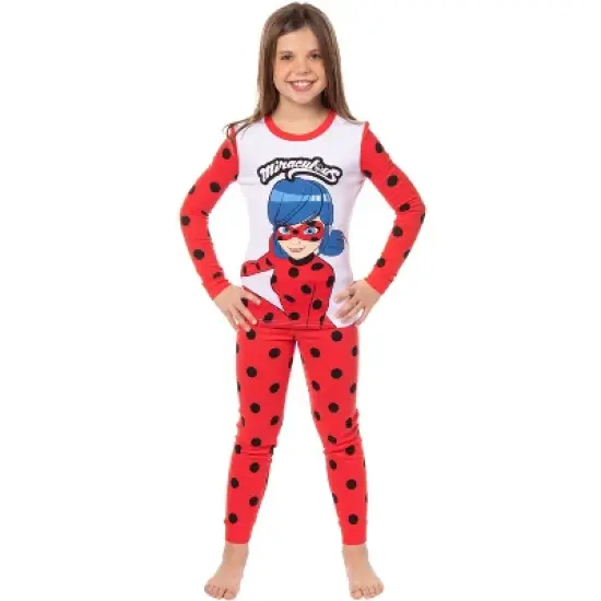 Miraculous: Tales of Ladybug & Cat Noir Girls' Tight Fit Sleep Pajama Set Red image {4}